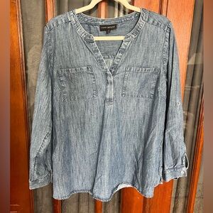 Soft 100% Cotton Blue Denim Blouse